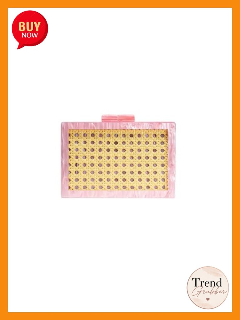 Acrylic Rattan Woven Pattern Square Box Crossbody Handbag Shoulder Bag Chain